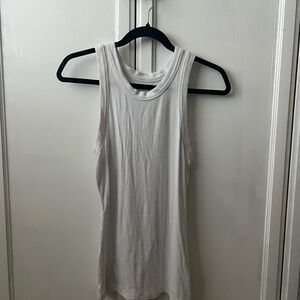 Women's White Sleeveless Tank - Slim Crewneck Layering Top